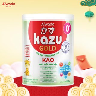 Sữa bột Aiwado Kazu Kao Gold 0+ 810 gram  - Sữa mát cao lớn giúp bé Cao hơn, Thông Minh hơn và Phát Triển Toàn Diện.