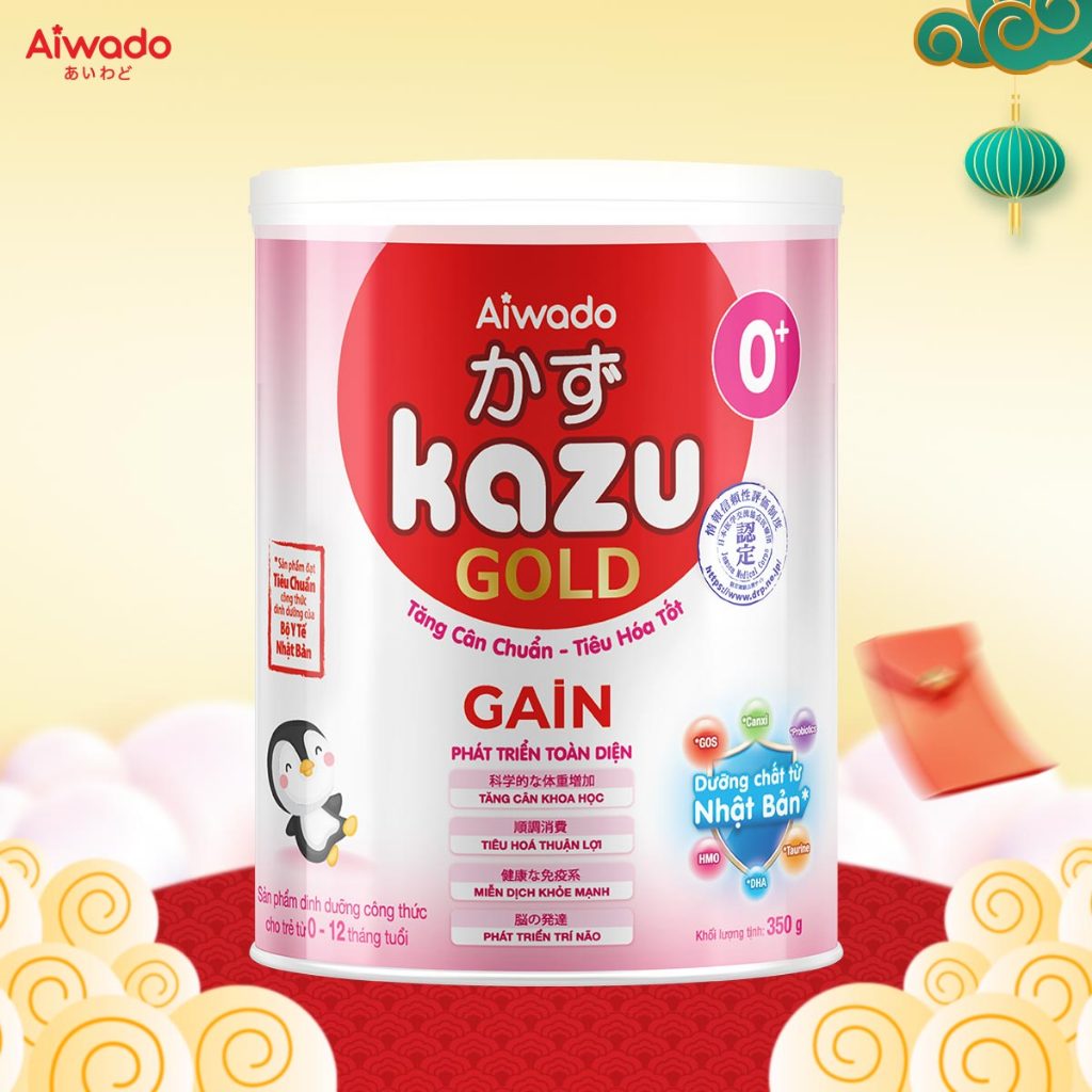 Sữa bột Aiwado KAZU GAIN GOLD 350g 0+ - SỮA MÁT TĂNG CÂN