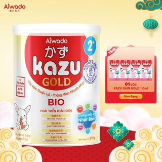 Sữa bột Aiwado Kazu Bio Gold 2+ 810 gram  - Sữa mát tiêu hoá giúp bé Tiêu Hóa Tốt