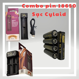 Pin 18650 bst sạc pin cylaid combo pin sạc 18650