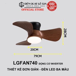 [Mới 2024] Quạt trần cho trần thấp | Quạt trần hiện đại LGFAN740 | Quạt trần cho chung cư 2024