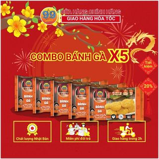 Combo 5 gói bánh gà, gà rán tẩm bột chiên xù 99poultry gói 300gr x 5 gói