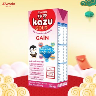 Sữa bột pha sẵn aiwado kazu gain gold thùng 48 hộp 110ml - số 1 sữa mát tăng cân - tăng cân chuẩn, tiêu hoá tốt