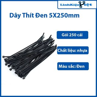 Gói 250pcs dây thít đen 5x250mm