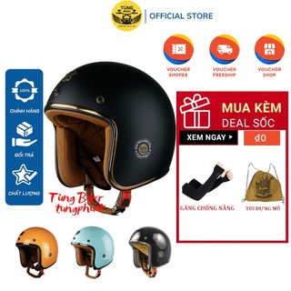Mũ Bảo Hiểm 3/4 Royal M20C Logo Viền Đồng Cao Cấp - BH Chính Hãng 12 Tháng (Tặng Khăn Trùm Ninja + Túi)