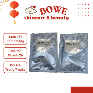 Combo 2 gói dầu gội xả ArganiCare Biotin giúp tóc mềm mượt óng ả 18ml