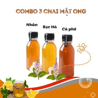 Mật ong mẫu thử - Combo 3 chai (Cà phê, Bạc hà, Nhãn) -  50ml