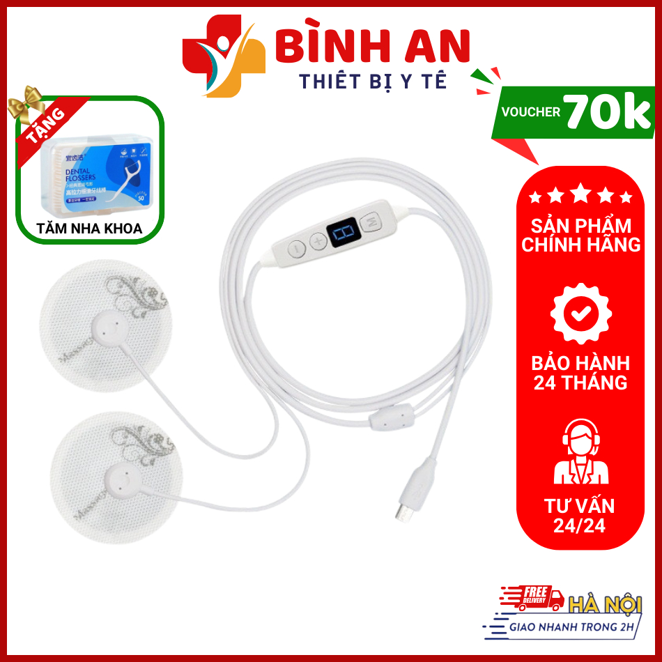 Máy massage xung điện trị liệu MS-20 sử dụng nguồn điện của điện thoại, 6 chế độ - 9 cường độ xung điện