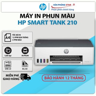 Máy in phun màu hp smart tank 210 wifi. máy in không dây, in ảnh, tài liệu in a4 chất lượng cao. máy in hp chính hãng.