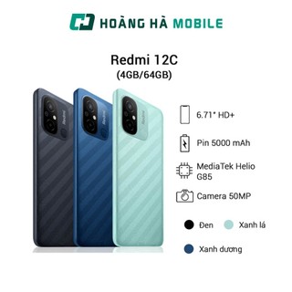 (Nguyên Seal Chưa Active) Điện thoại Xiaomi Redmi 12C (4GB/64GB) Bảo Hành Chính Hãng 18 Tháng - Hoàng Hà Mobile