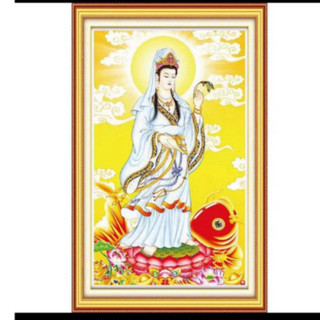 Tranh thêu kín mẹ quan âm đứng mn0619 60x90cm