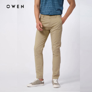 OWEN - Quần kaki Owen chất thô co dãn mỏng nhẹ màu vàng be 21997 - Quần kaki nam