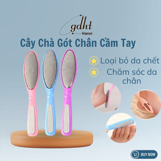 Chà gót chân tẩy da chết cầm tay, chà tế bào chết, dụng cụ mài gót chân kim loại chăm sóc da 2 mặt giá rẻ HUYTUAN3010