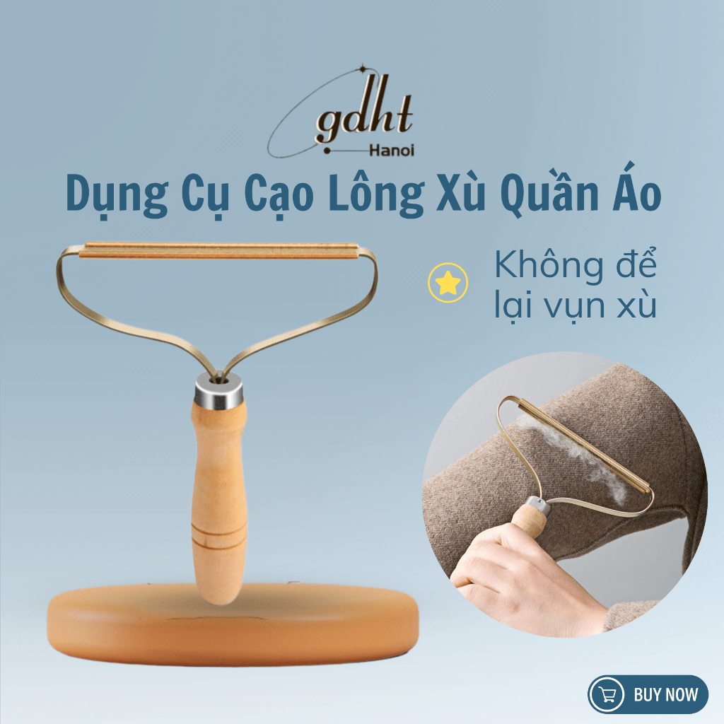 Dụng cụ cạo lông xù quần áo lưỡi bằng đồng 2 mặt - cây lăn cắt lông xù quần áo len, sofa, lông chó mèo tiện lợi