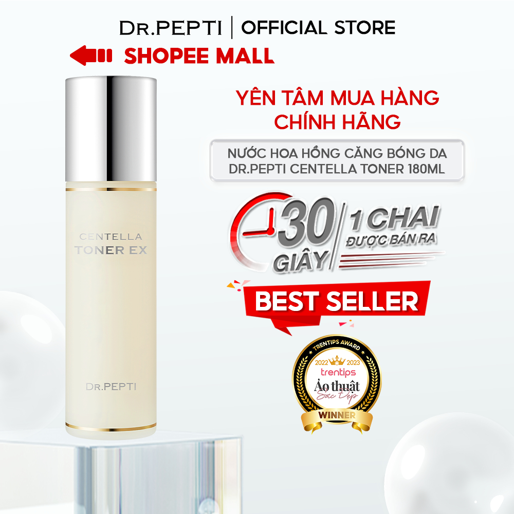 [MẪU MỚI] Nước Hoa Hồng Dưỡng Da Căng Bóng Dr.Pepti Centella Toner Ex 180ml