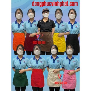 Tạp Dề Ngắn,Tạp Dề Nửa Thân Có Túi Tiện Dụng Dành Cho Nam Nữ Phục Vụ, Spa, Nails-Hình Thật