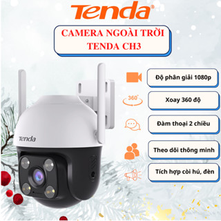  Camera WIFI Tenda CH3 1080P ngoài trời xoay 360,có màu ban đêm đàm thoại 2 chiều tích hợp còi hú đèn báo động 