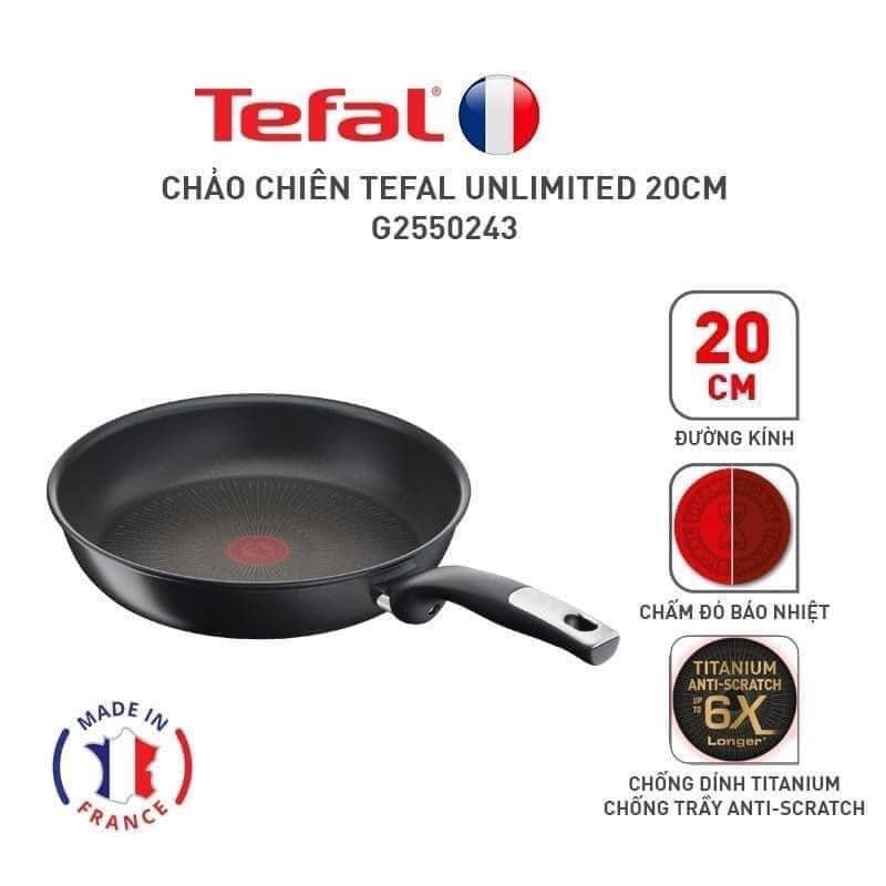 Chảo rán TEFAL Unlimited 20cm-22cm-24cm-26cm-28cm