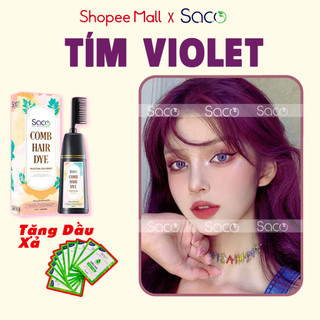 Thuốc nhuộm tóc màu Tím Violet không hắc, êm dịu không cần tẩy hay nâng tone chai 400ml
