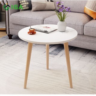 Bàn trà sofa bàn tròn size lớn mặt gỗ MDF Phủ Melamine decor phòng thương hiệu IGA- BT50M.01