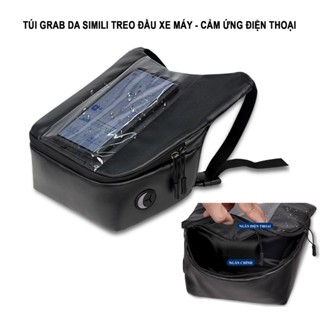 Túi Grab Da, Túi Treo Ghi Đông, Treo Đầu Xe Máy Cảm Ứng Điện Thoại, Xem Map, Chứa Đồ Siêu Tiện Lợi