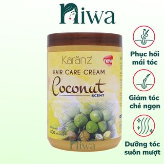 Kem ủ tóc Karanz Dừa Coconut 1000ML hấp dầu, dầu xả tóc giúp tóc suôn mượt, cải thiện tình trạng xơ rối, chẻ ngọn