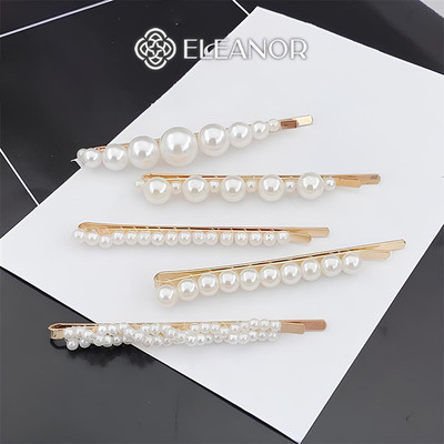 Set kẹp tóc nữ Eleanor Accessories đính ngọc trai nhân tạo kẹp tóc mái phụ kiện tóc 5175