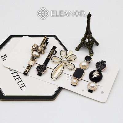 Set kẹp tóc mái nữ Eleanor Accessories nhiều họa tiết kẹp tóc dễ thương phụ 5143