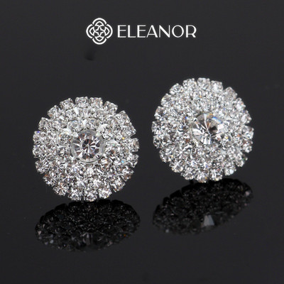 Bông tai nữ chuôi bạc 925 Eleanor Accessories đính đá khuyên tai cô dâu phụ kiện trang sức 10283