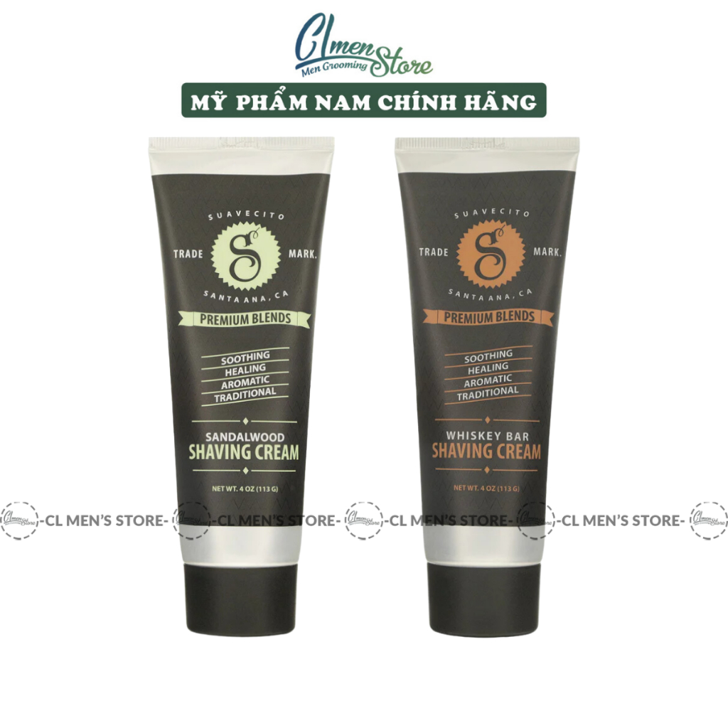 Kem cạo râu Suavecito Premium Blends 114g (2 mùi hương)