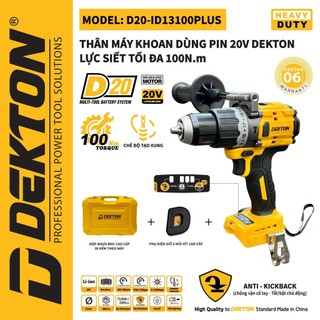 Máy khoan pin dekton d20-id13100plus 20v chính hãng nghề mộc