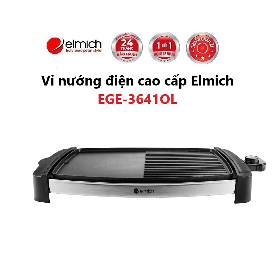 ( Chỉ còn 525k sau khi áp voucher ) Vỉ nướng điện Elmich EGE-3641OL