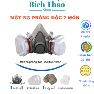 Mặt Nạ Phòng Độc Chống Khói Bụi 7 Món Phun Sơn Hóa Chất Trừ Sâu