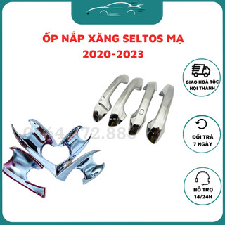 Ốp tay nắm, hõm cửa, chén cửa xe Kia Seltos 2020-2021-2022 2023 mạ crom cao cấp BẢN CAO CẤP CÓ TỪ