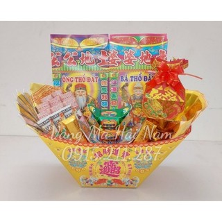 Trọn bộ mâm cúng đất đai : ông bà chủ đất / tiền chủ - đầy đủ tiền vàng áo & giấy cúng