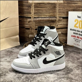 Giày Jordan 1 Low Xám Trắng, Giày Thể Thao JD 1 Xám Trắng Cổ Cao Nam Nữ Full Box Bill