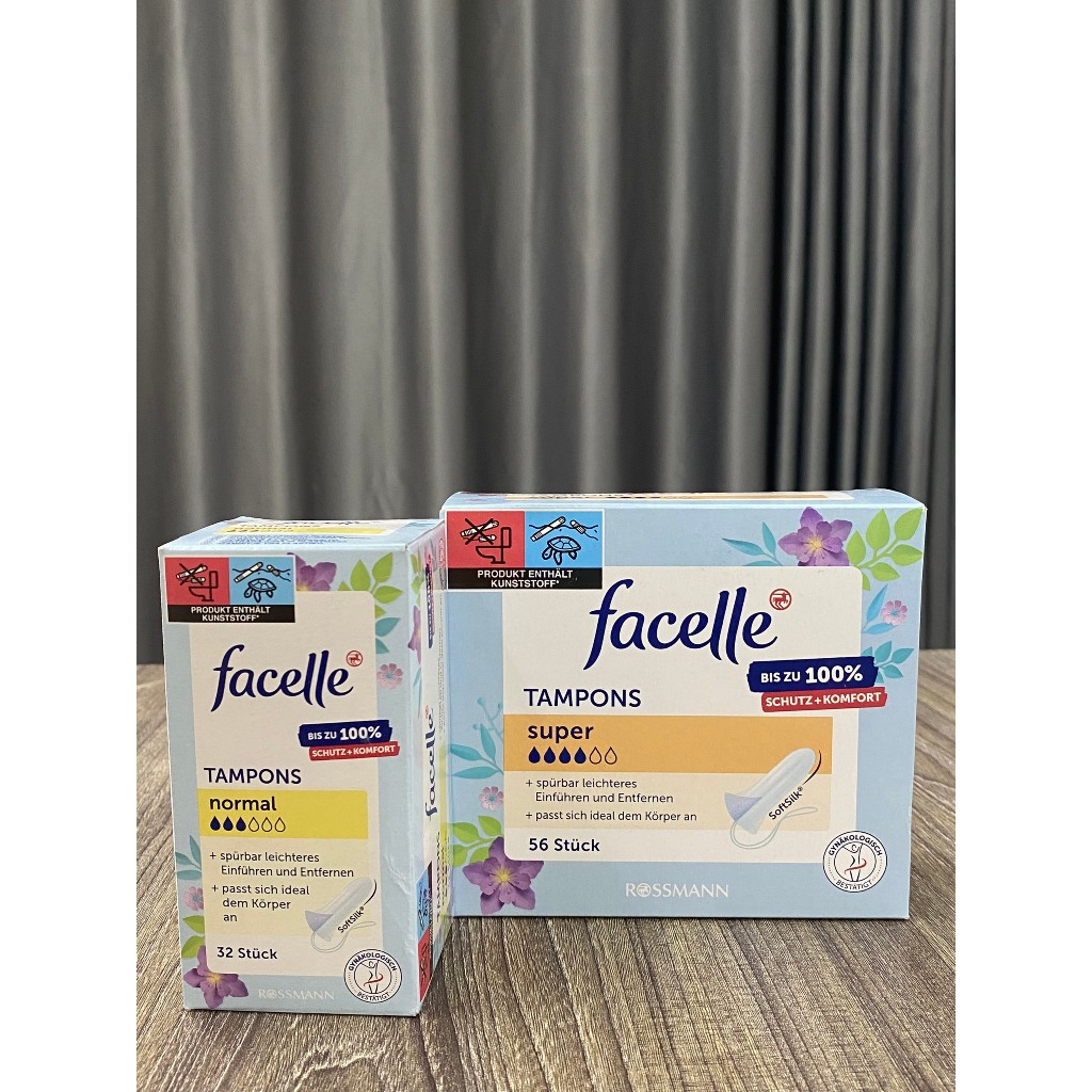 Combo băng vệ sinh Tampon Facelle 3 giọt + 4 giọt - khô ráo thoáng mát