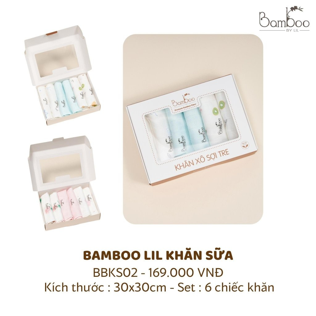 [Mã BMTTC60K giảm đến 60K đơn 50K] Khăn tắm và khăn xô sữa sợi tre Bamboo 3 lớp cho bé LiL Little Love