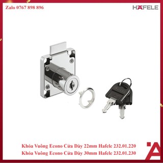khóa vuông cho tủ = KL Hafele 232.01.220 và 232.02.230