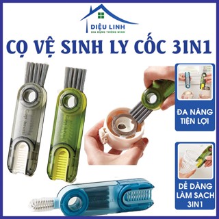  Cọ Vệ Sinh Ly Cốc 3in1 Cọ vệ sinh đa năng dụng cụ vệ sinh cốc bình nước xoay 360 Dieulinhshop 