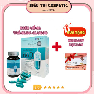 (Nguyên tem) Viên Uống Trắng Da DR.LAICR GLUTATHIONE 600 Viên glu 600 trắng da, mờ nám + tặng body