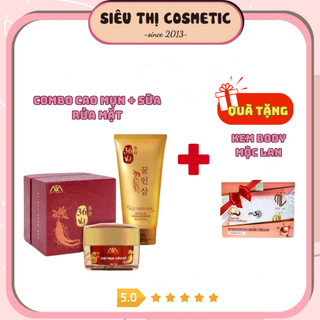 Combo sữa rửa mặt và kem dưỡng cao mụn sâm đỏ 15 gam + tặng body