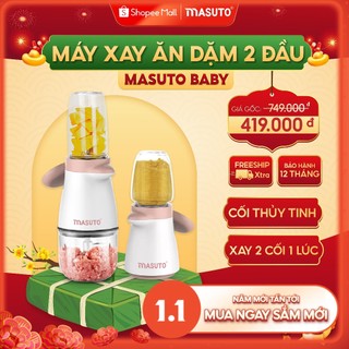 Máy xay thịt đa năng Masuto 0,6L say đá hạt siêu nhuyễn mịn chỉ 10s VOUCHER 50K