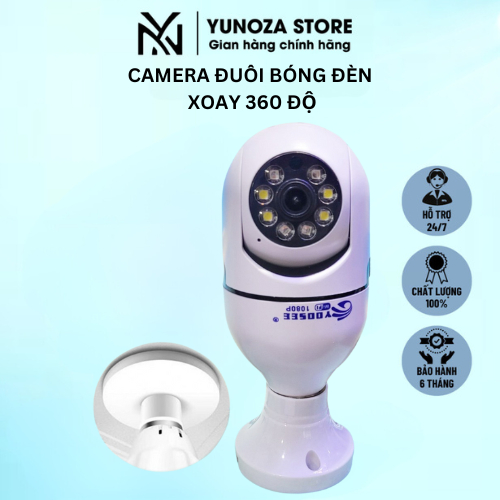 Camera Yoosee Wifi Yoosee 8 LED Đuôi Bóng Đèn Xoay 360 Độ 5.0Mps - 1080P CÓ BẢO HÀNH