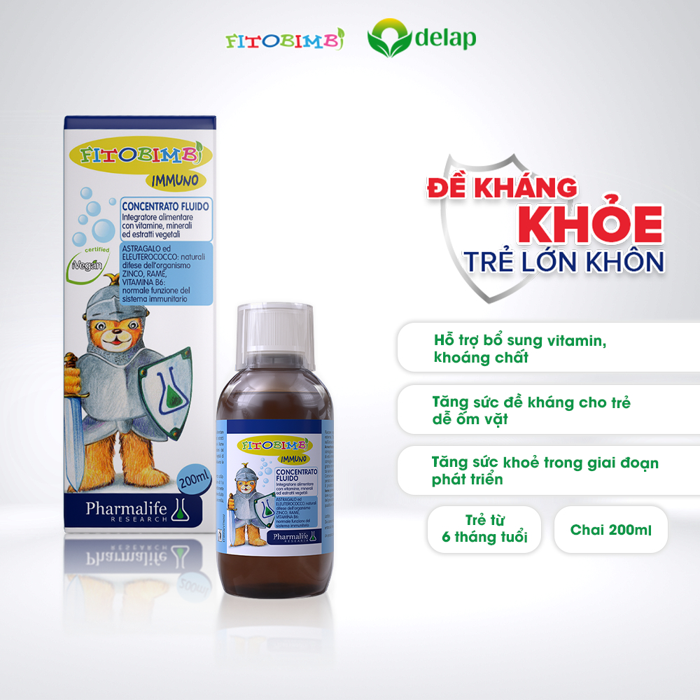 Siro Tăng Đề Kháng Fitobimbi Immuno Hỗ Trợ tăng Đề Kháng Toàn Thân Cho Trẻ Từ Italy Chai 200ml