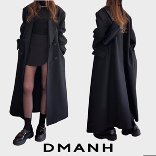 Dmanh - K5 Trench Coat Siêu Dài 117cm 127cm unisex nam nữ áo khoác dạ form chuẩn Châu Âu mangto đen xám