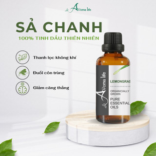 Tinh Dầu Thiên Nhiên AROMA LIFE Sả Chanh Lemongrass Essential Oil Tạo Mùi Thơm Xông Phòng Chính Hãng