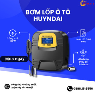 Bơm lốp ô tô Hyundai tự ngắt cao cấp, dự phòng nhập khẩu từ Hàn Quốc cho xe từ 4 đến 7 chỗ bảo hành 24 tháng 1 đổi 1