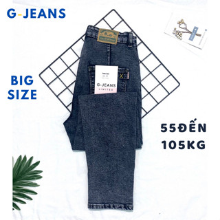 Quần jean nữ lưng cao bigsize từ 50-105kg G-JEANS vải jean co giãn tốt ,quần bò cạp cao size đại ống ôm hơi đứng