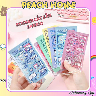 Sticker Nhũ Cắt Sẵn Họa Tiết SANRIO Decor Card Ảnh Journal Bullet Miếng Dán Decor Sổ Vở Peach home